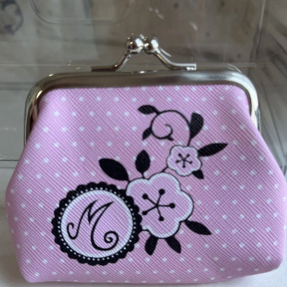 Monedero de Cosplay de Personaje de Anime para Mujer, con Estampado de Flores Rosadas, Bolso de Mano Portátil, Accesorio para Fiesta de Halloween