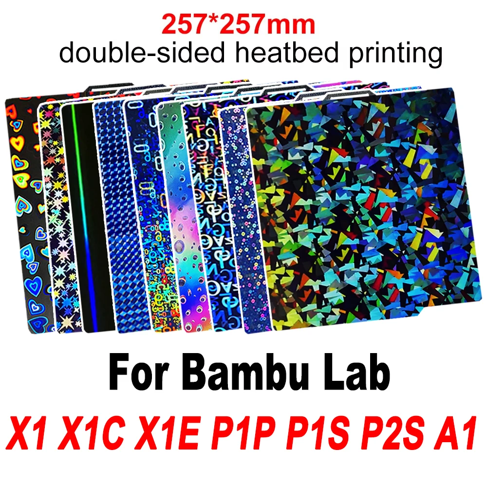 Placa de Construcción X1C P1P P1S P2S A1 X1 para Bambu Lab A1, Lámina Lisa de PEI, PEO, PET para Impresora 3D Bambulab A1 P1P, Placa de Construcción para Base Calefactora