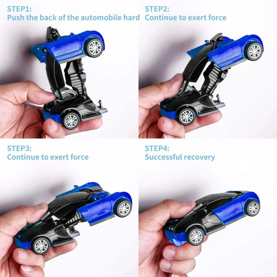 Mini coche de juguete 2 en 1, coche de juguete transformable con un solo botón, modelo de coche robot transformable automático, coche de juguete de metal, regalo para niños, juguete para niños.