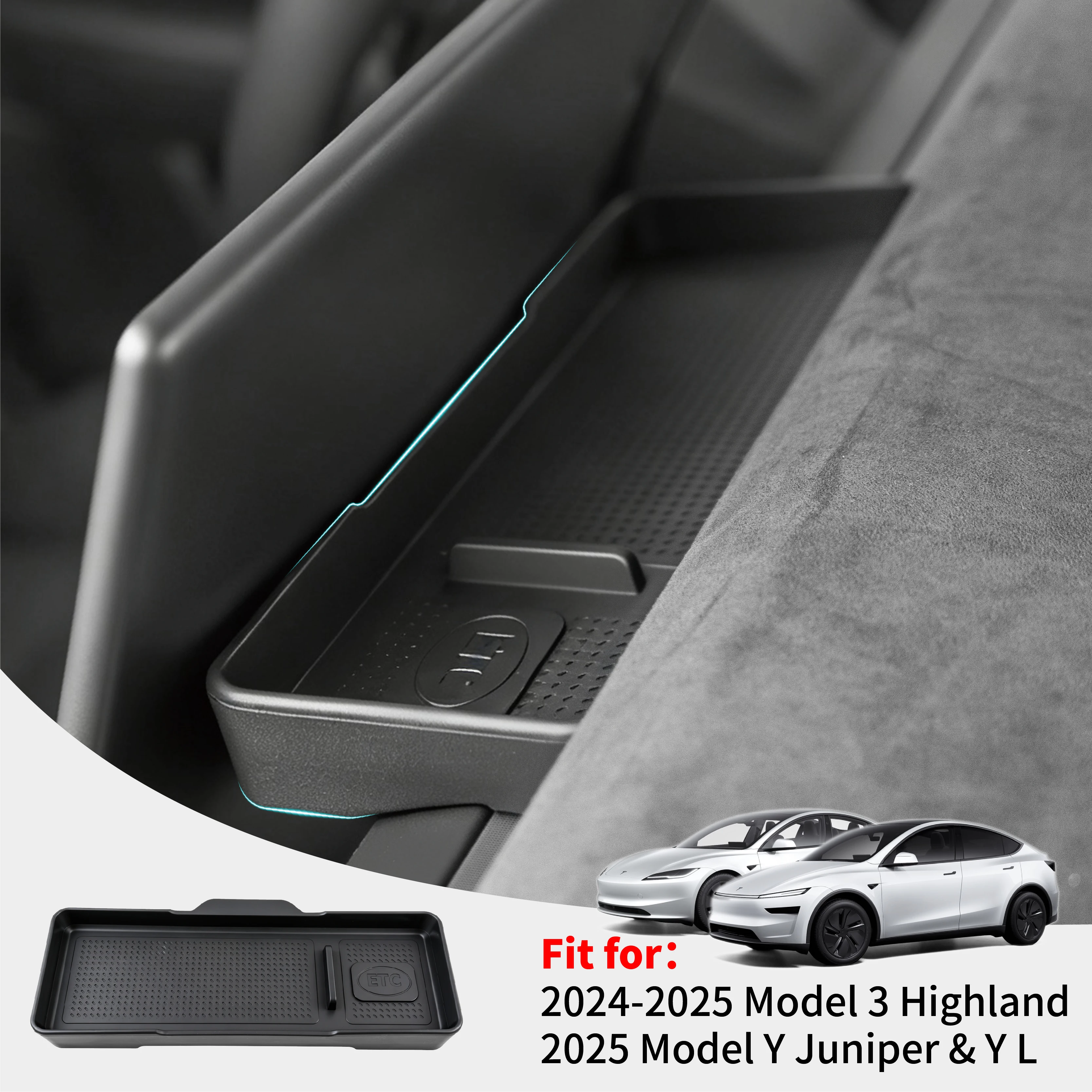 Caja de Almacenamiento para Pantalla Trasera, Bandeja Organizadora para Consola Central y Tablero para Tesla Model 3 Highland/Model Y Juniper/Model YL 2025-26