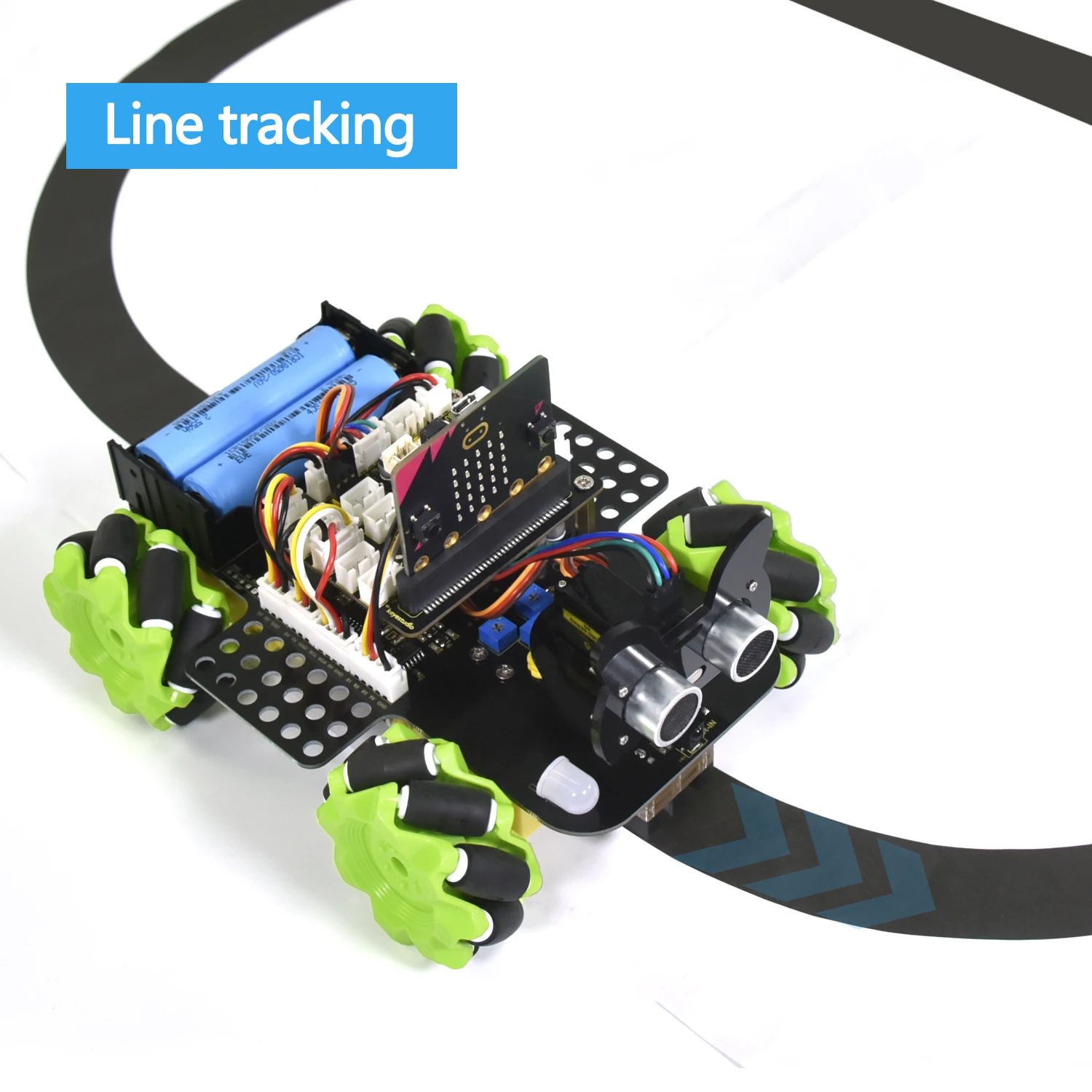 Keyestudio 4WD Microbit V2 Robot Kit de coche Mecanum Robot inteligente para micro:bit Robot Kit STEM Robot coche Python Kit de Robot de programación