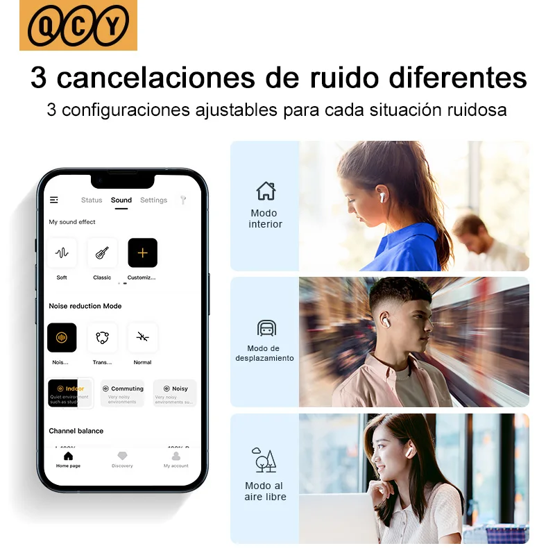 QCY-auriculares intrauditivos con Bluetooth 5,2, dispositivo de audio con cancelación activa de ruido, micrófono, manos libres, TWS inalámbricos ANC, 40dB, HT05