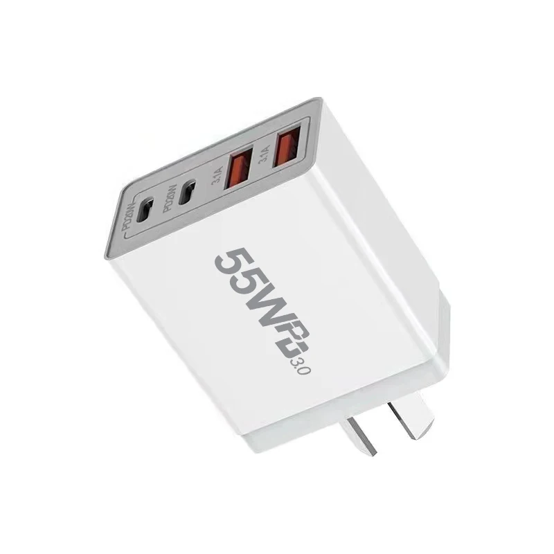 Cargador USB rápido con enchufe AU de 55w y 65w, cargador tipo C para Xiaomi, Redmi, iPhone, Samsung, adaptador de carga rápida para teléfono inteligente, carga de pared PD