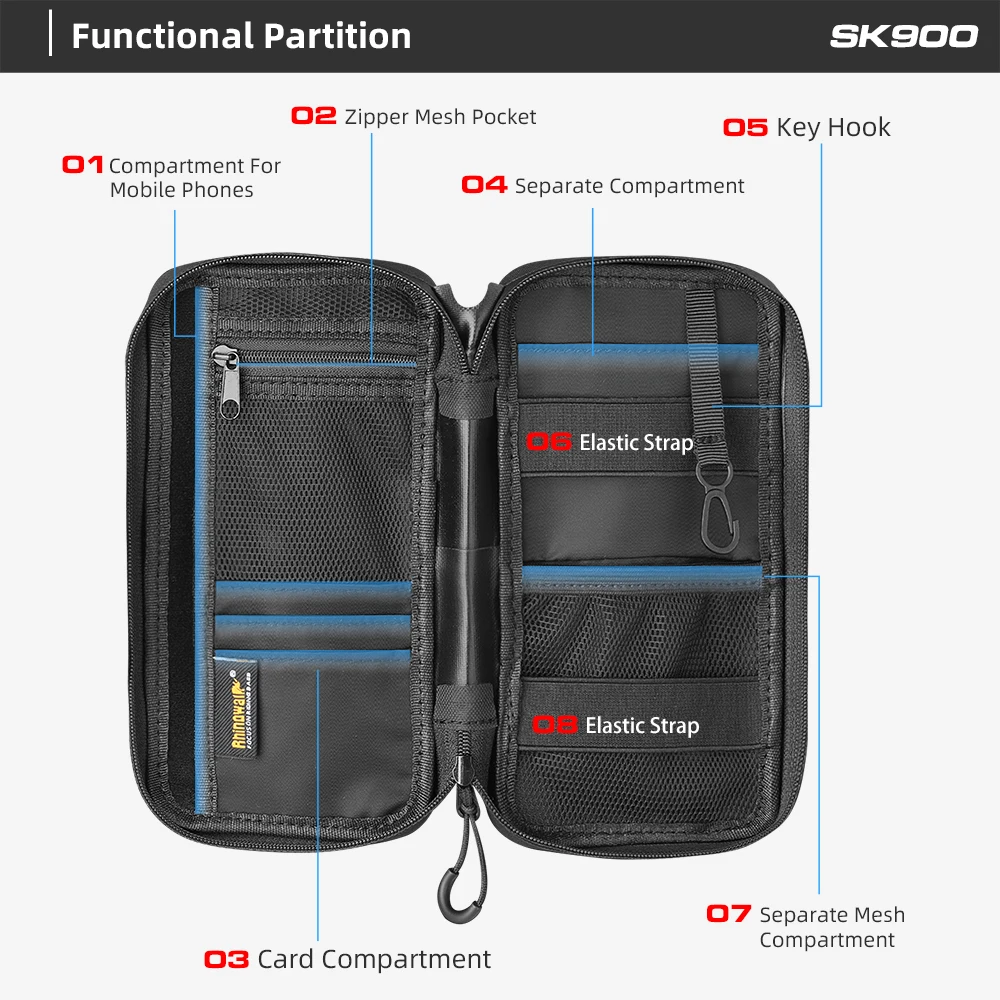 Rhinowalk-Bolsa de ciclismo para uso diario, Mini bolsa Universal para herramientas de ciclismo, billetera para teléfono