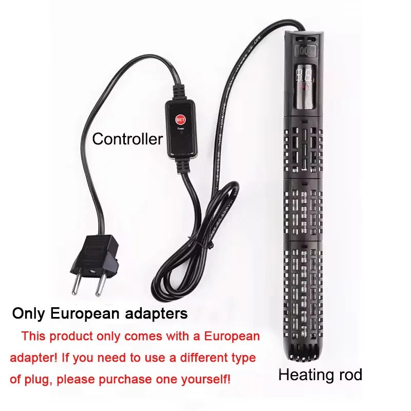 Calentador Sumergible para Acuario, Barra Calefactora para Pecera, Termostato Constante para Acuario, Control de Temperatura, 220V 50-500w, Adaptador EU