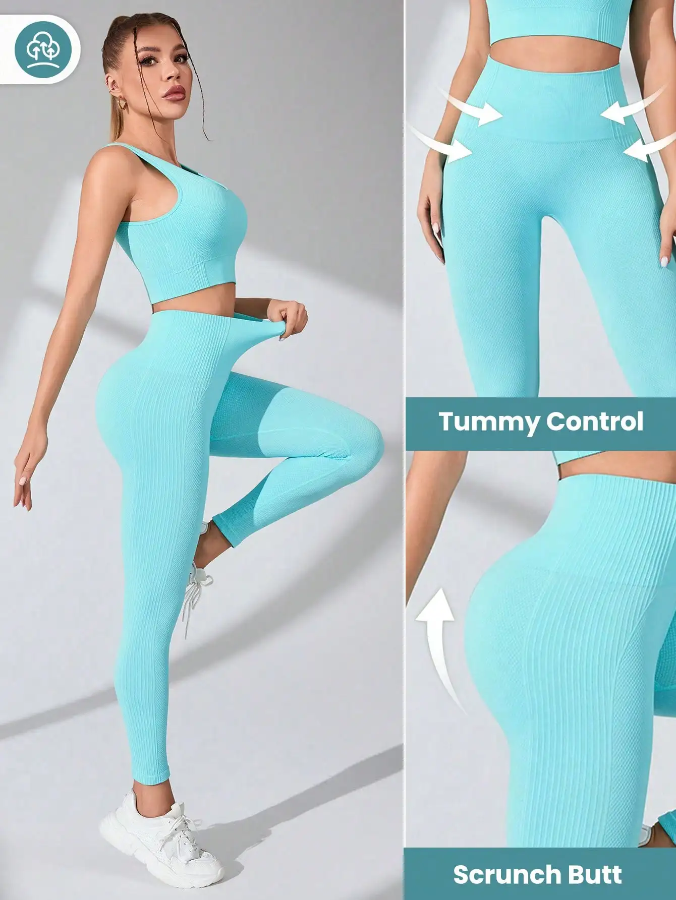 Conjuntos de entrenamiento para mujer de 2 piezas: leggings de yoga sin costuras y sujetador deportivo con tirantes cruzados, trajes de gimnasio, conjunto de ropa deportiva a juego