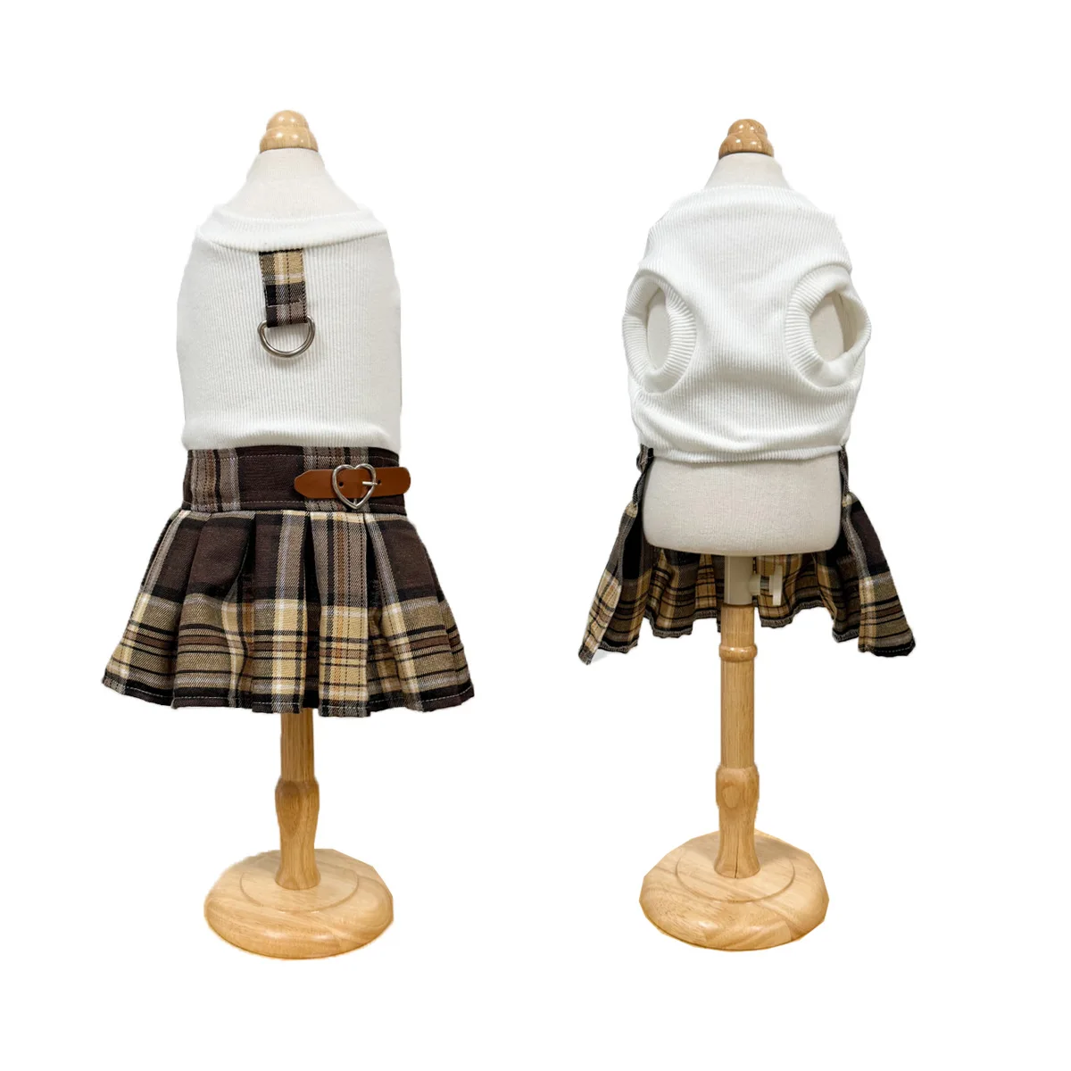 Falda plisada a cuadros estilo británico para mascotas, ropa nueva de otoño e invierno para mascotas, ropa para perros estilo universitario, vestido para mascotas.