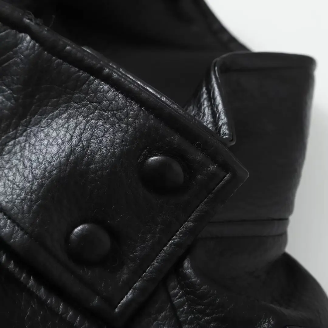 KONDALA, chaquetas informales elegantes de cuero negro para mujer, abrigos elásticos de manga larga con botones, abrigos de gran tamaño a la moda, ropa de calle de primavera 2026