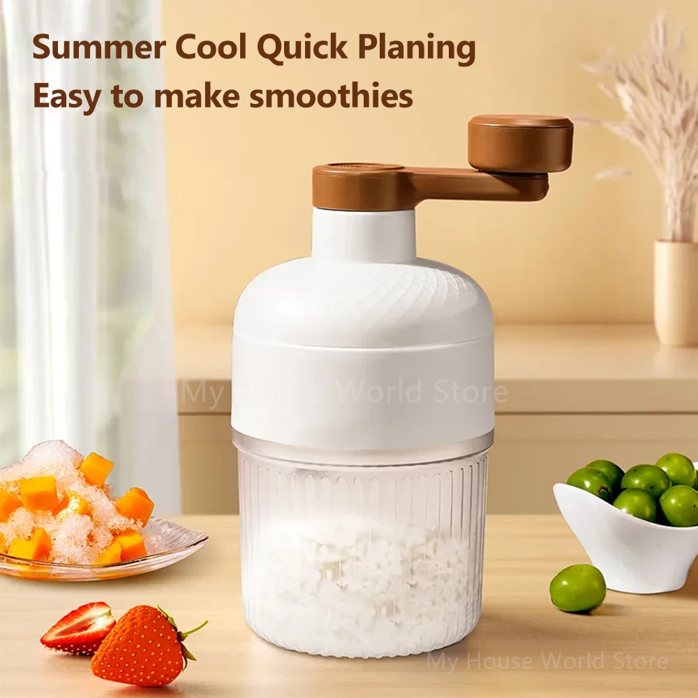Máquina de hielo raspado, Mini trituradora de hielo manual, máquina para batidos de hielo afeitado, máquina de granizo pequeña portátil para el hogar, herramienta de cocina