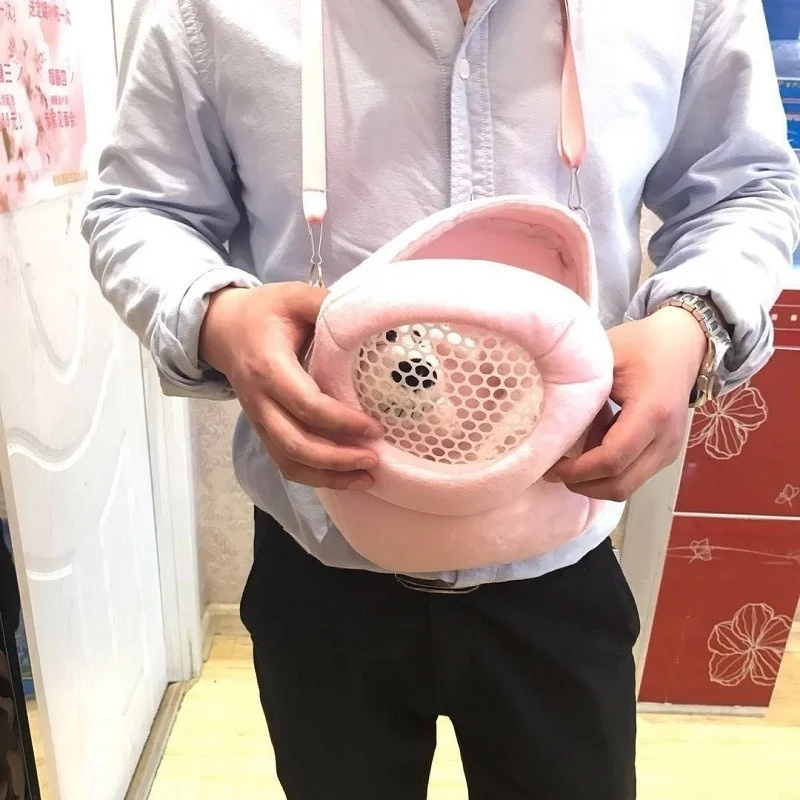 Nuevo portador pequeño para mascotas, jaula para conejos, hámster, Chinchilla, bolsas cálidas de viaje, bolsa de transporte para conejillo de indias, jaula transpirable para mascotas, correa para ratas