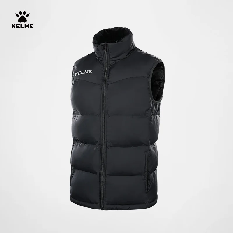 KELME, chaleco de invierno para hombre, entrenamiento deportivo, prendas de vestir ligeras e impermeables, abrigo informal con cuello levantado corto, chaqueta cálida a prueba de viento