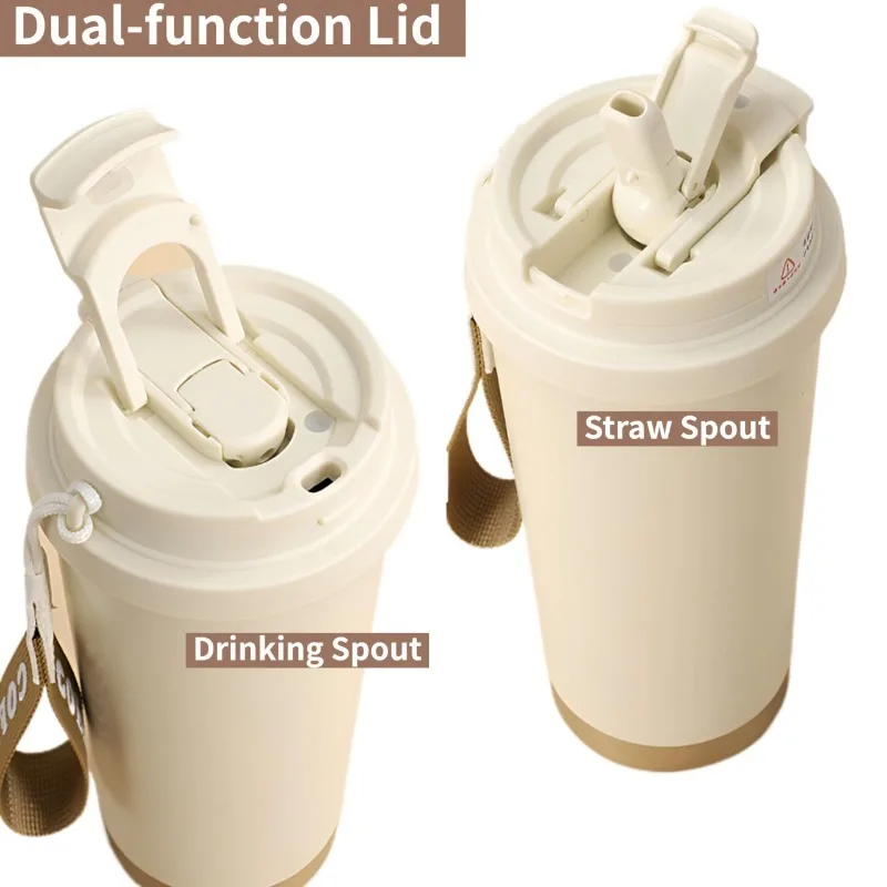 Frascos de vacío de cerámica de gran capacidad, termos reutilizables de doble pared, taza de café de acero inoxidable, taza aislada, artículos para beber para el hogar