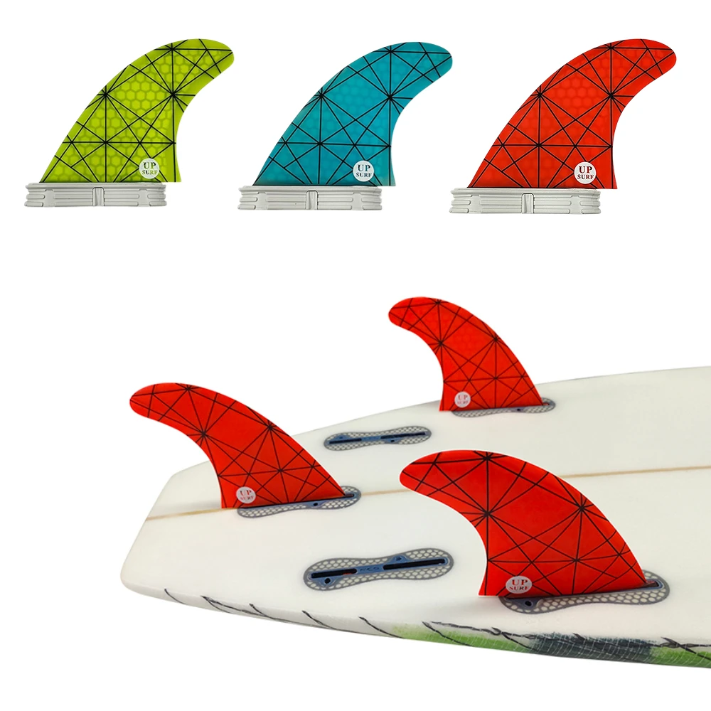 Aletas de tabla de Surf de tamaño M, tres aletas dobles, 2 aletas de Surf, estabilizador UPSURF FCS 2, núcleo de rendimiento de fibra de carbono