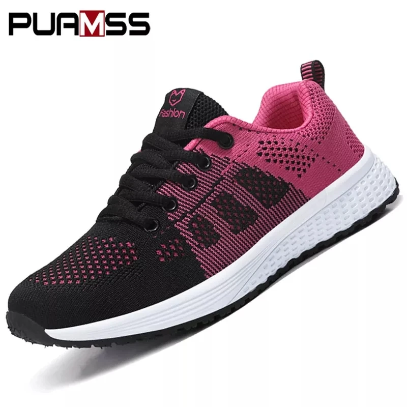 Zapatos deportivos para mujer, zapatillas de plataforma a la moda, zapatos planos para primavera y verano para mujer, zapatos informales de malla para correr y tenis