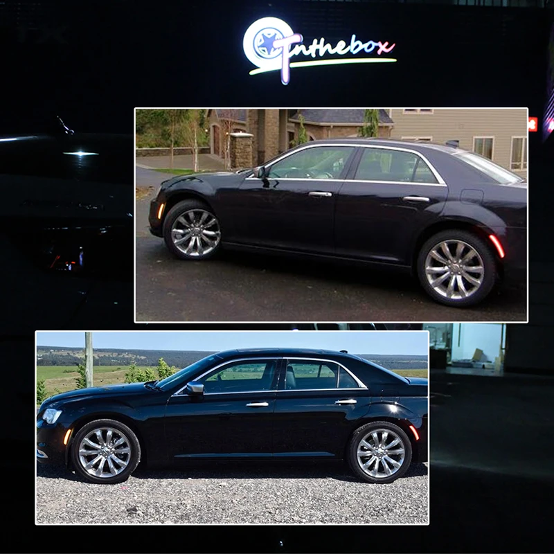 Luces LED de posición laterales ahumadas ámbar delanteras/rojas traseras para parachoques y guardabarros para Chrysler 300 2015-2023