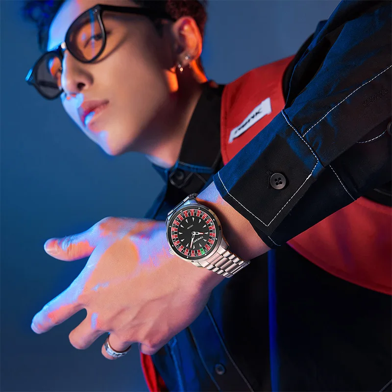 Reloj TIMEARTX para hombre, nuevo diseño de ruleta europea, juego de póquer, movimiento de cuarzo, reloj de pulsera de acero inoxidable, regalos para el día del padre