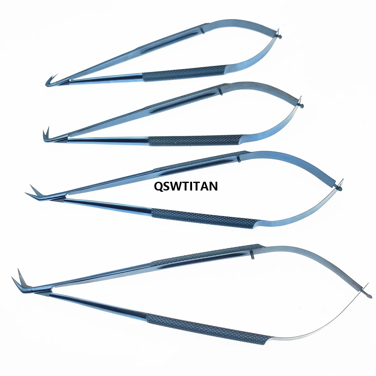 Tijeras microquirúrgicas de titanio en ángulo, instrumentos cardiovasculares