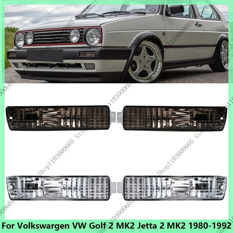 Para Volkswargen VW Golf 2 MK2 Jetta 2 MK2 1980-1992 luz indicadora de parachoques de señal de giro delantera lámpara de esquina antiniebla con arnés