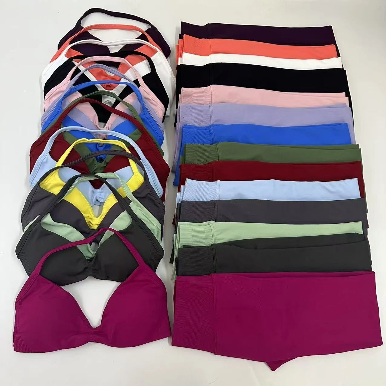 Conjunto Seamlessyoga para Mujer, Leggings Deportivos con Efecto Scrunch, Top Deportivo con Tirantes, Ropa de Gimnasio, Conjunto de 2 Piezas