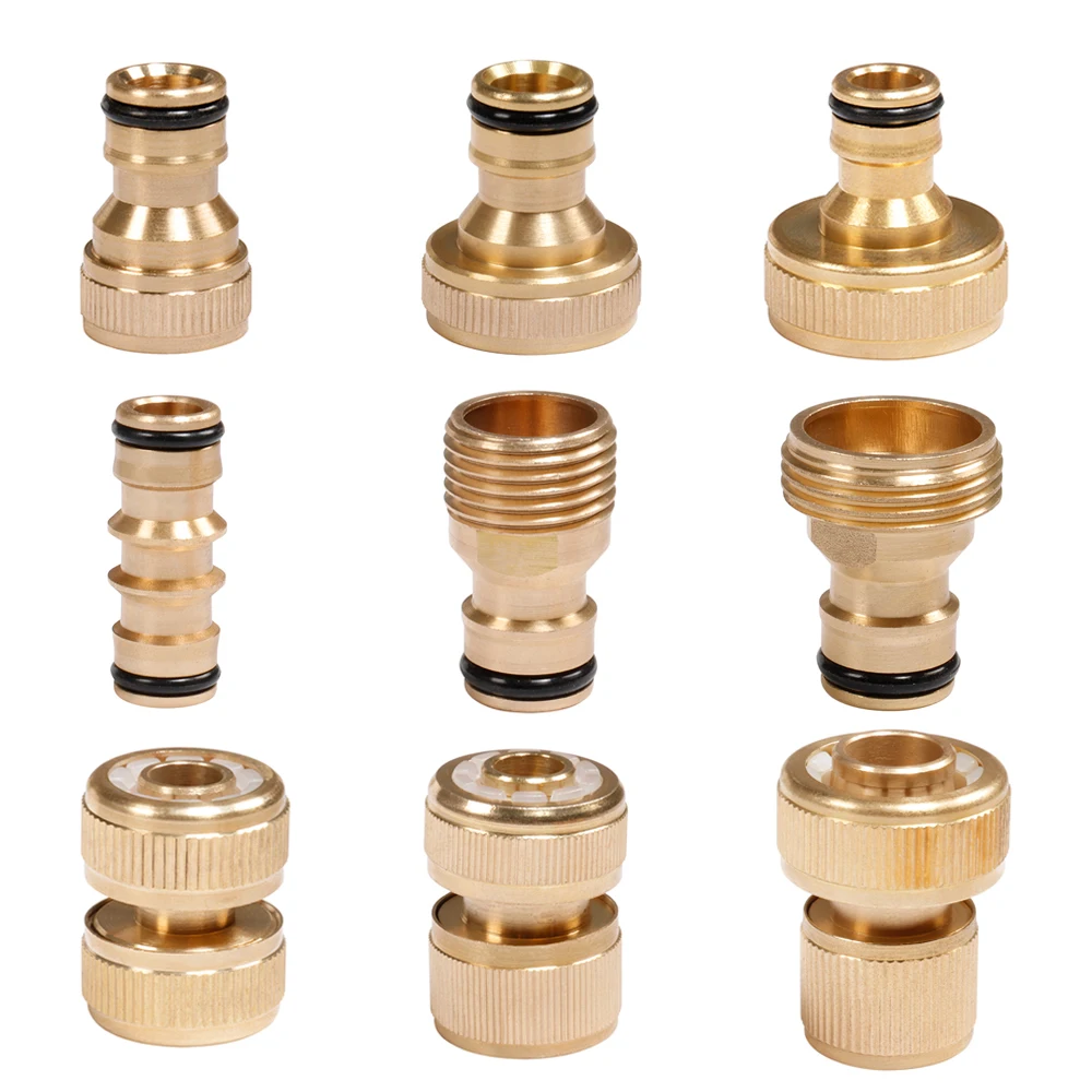1 Uds 1/2 "3/4" 1 "grifo de rosca de latón conector rápido 16mm 20mm manguera adaptador de ajuste de pistola de agua herramienta de jardín conector de riego