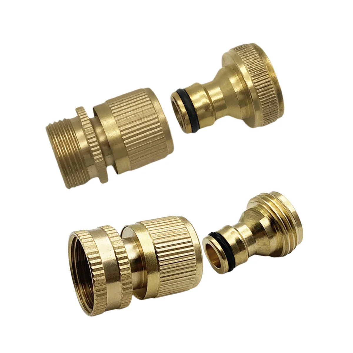 Conector Rápido de Latón con Rosca NPT de 3/4'', Acoplamiento Rápido para Riego de Jardín, Estándar Estadounidense, Adaptador de Grifo de Cobre