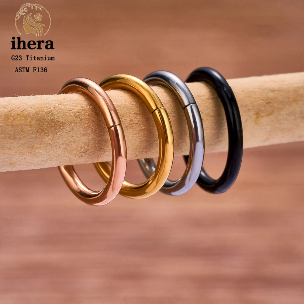 10/50PCS Anillo de Nariz de Titanio G23 para Mujer, Joyería de Piercing, Aro Redondo para Oreja 16/18/20G, Joyería Corporal para Tragus, Cartílago y Hélix