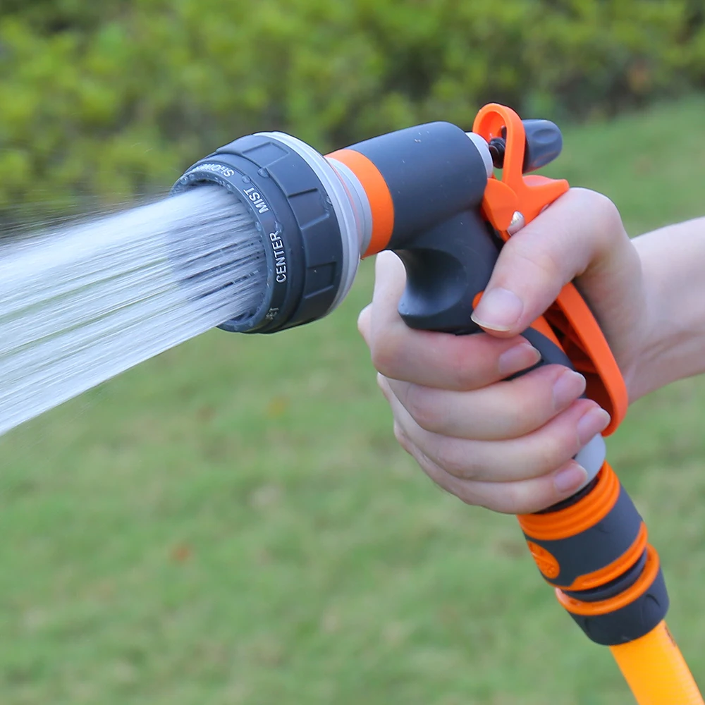 Pistola de riego para jardín, pulverizador de alta presión de 8 modos, boquilla de riego ajustable para plantas, césped, patio, aspersor de riego