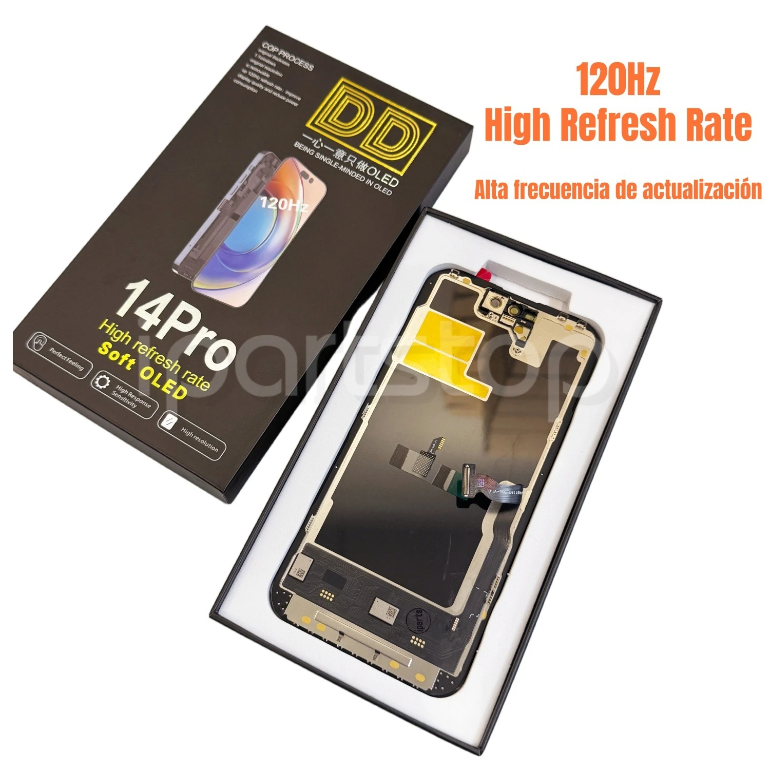iParts - Pantalla LCD OLED de Repuesto para iPhone 14 Plus Pro Max, 120 Hz, Compatible con IC Extraíble, Piezas 3D Touch DD