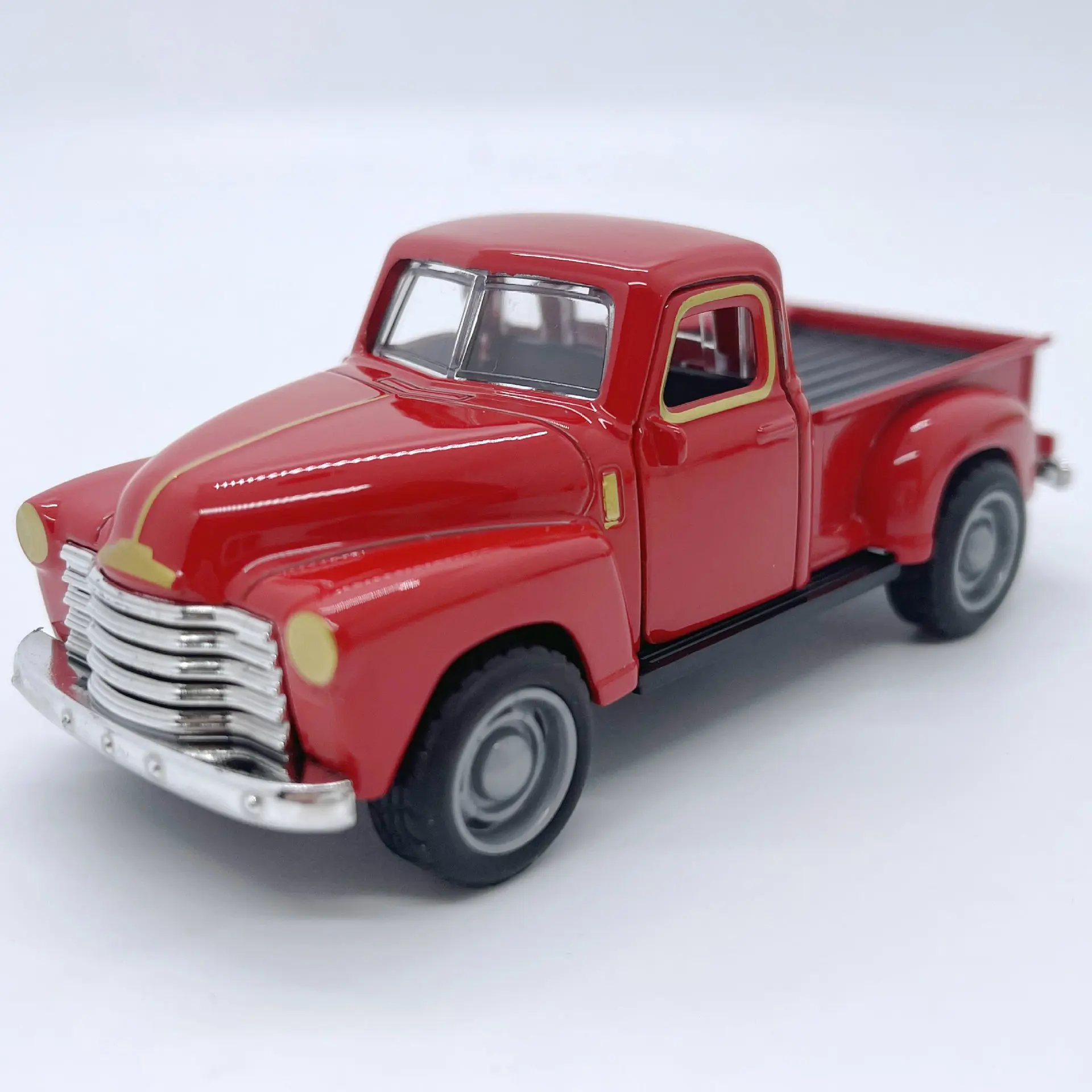 Camioneta Clásica Vintage a Escala 1:43, Modelo de Juguete con Función de Retroceso, Diseño Realista con Detalles, Coleccionable con Puertas que se Abren