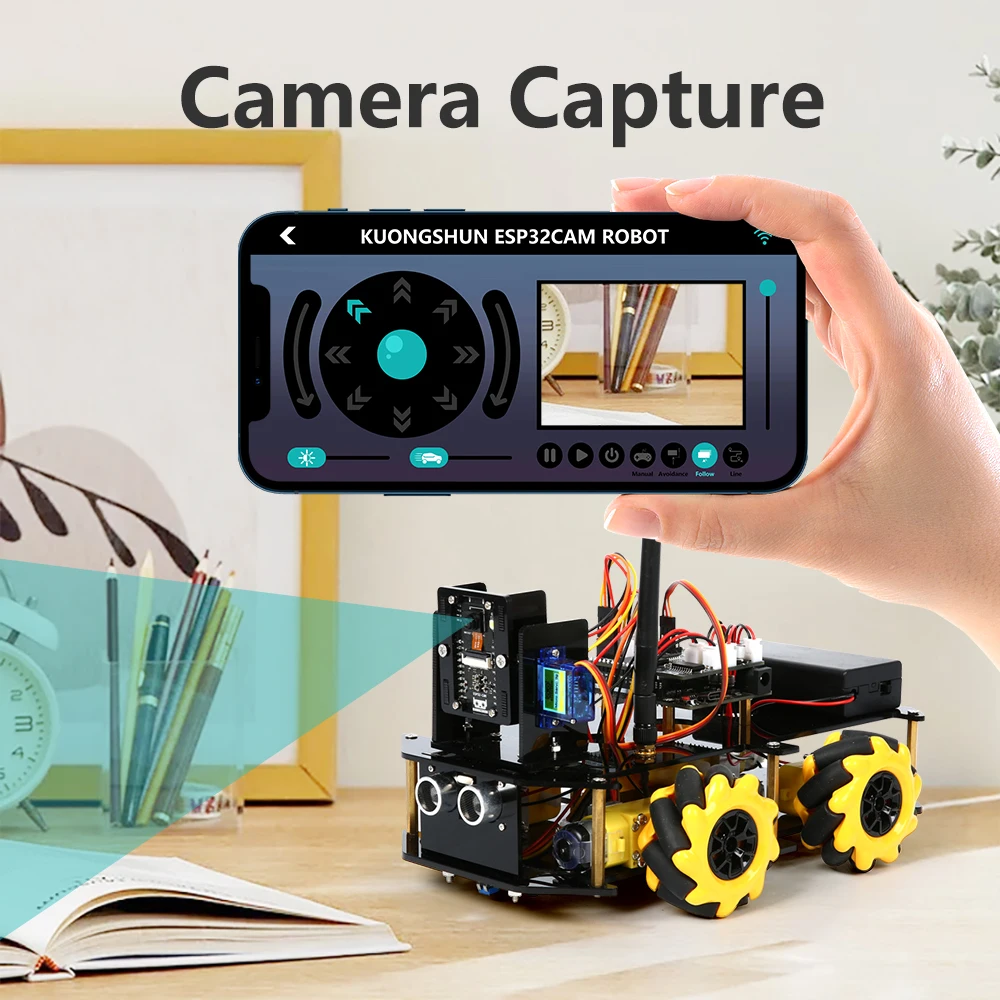 KUONGSHUN-Kit de Robot ESP32 Cam 328P, placa de desarrollo de código abierto, Robot inteligente para coche, cámara ESP32, Kit de inicio de robótica para Arduino