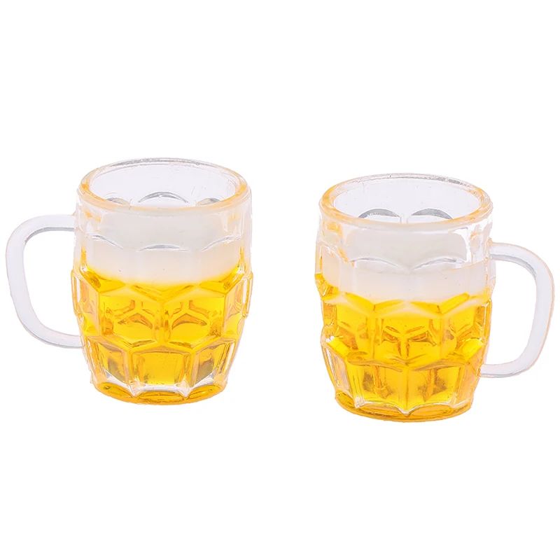 Juguetes para casa de muñecas, modelo de escena en miniatura a escala, accesorios para casa de muñecas, Mini taza de cerveza, juguete para niños, 1/12