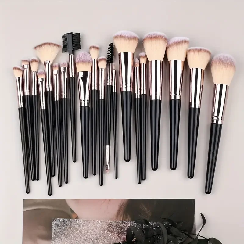Juego de brochas de maquillaje de 3-20 piezas, sombra de ojos, base, colorete, resaltador, corrector, herramienta de belleza femenina, esponjas de belleza, esponjas para pulgar