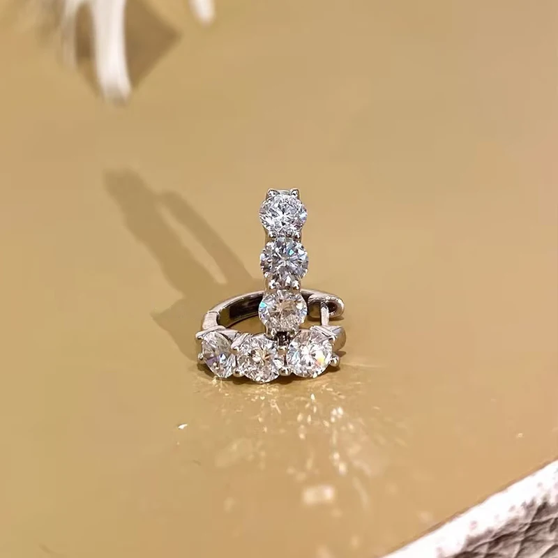 Pendientes clásicos IOGOU de plata 925, pendientes de aro de diamante moissanita de 4mm, 3,5mm, 2,5mm y 3mm para mujer, joya para fiesta de compromiso y boda