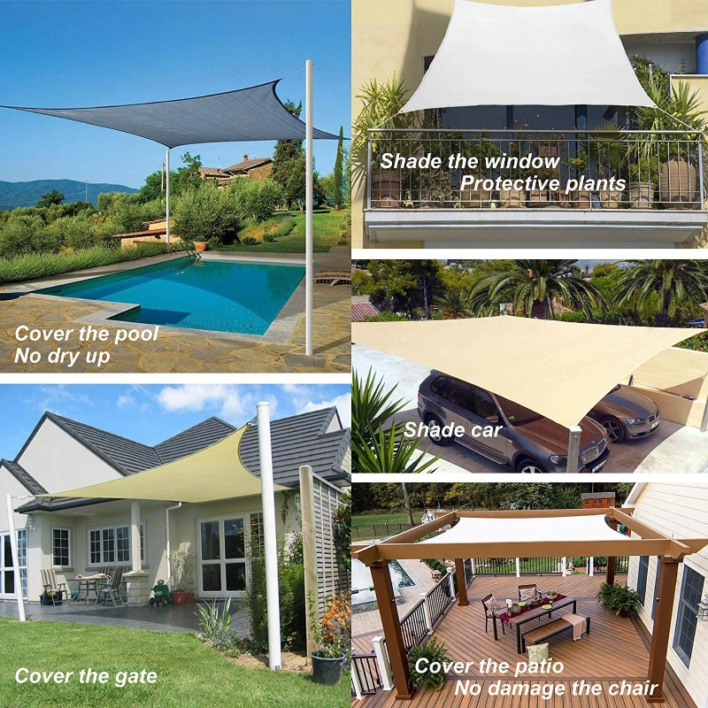 Parasol grande impermeable de 6x4m, protección contra el sol, dosel para exteriores, jardín, Patio, piscina, toldo de vela, sombra de Camping