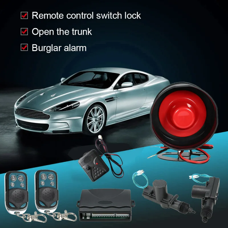 KIT de alarma de coche + bloqueo centralizado remoto de 2 puertas con inmovilizador de SENSOR de choque, kit de bloqueo CENTRAL remoto, alarma de coche para todo tipo