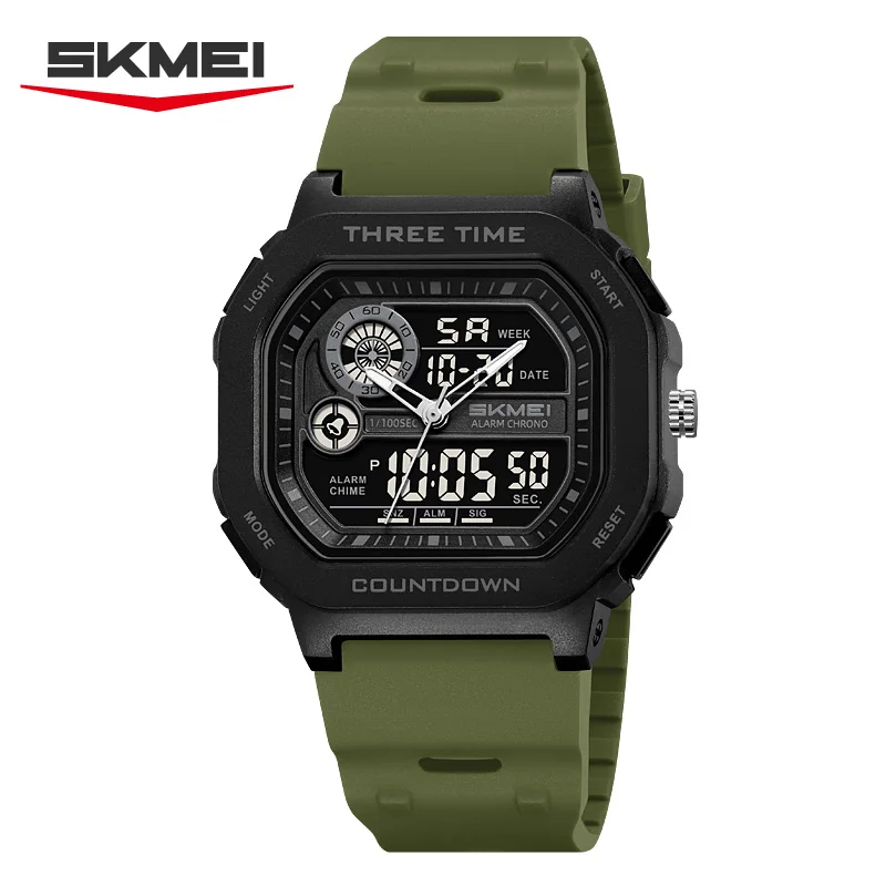SKMEI 2641 Nuevo Reloj Digital Deportivo de Doble Pantalla para Hombre, Reloj Militar Electrónico Multifuncional a Prueba de Agua, Reloj Hombre