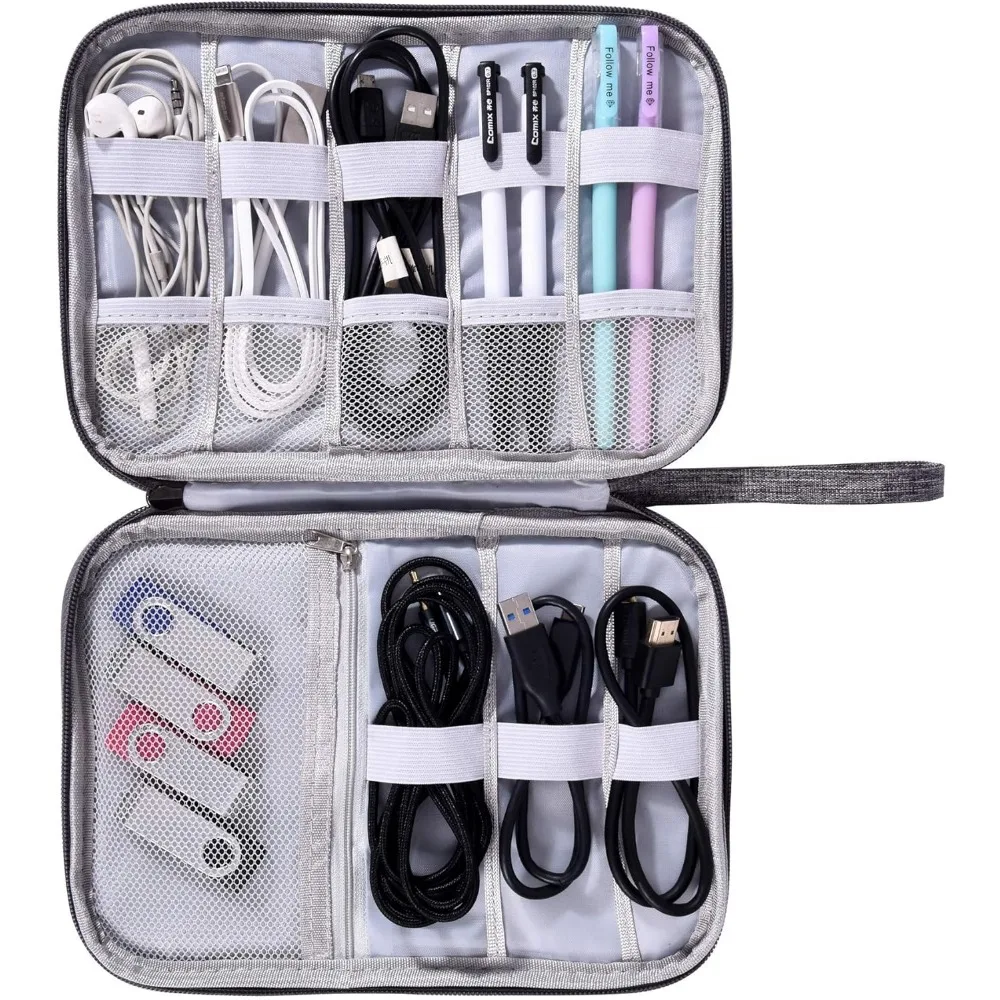 Bolsa organizadora de electrónica, bolsa de transporte impermeable, bolsa de viaje Universal, organizador de cables, bolsa de almacenamiento de electrónica, accesorios
