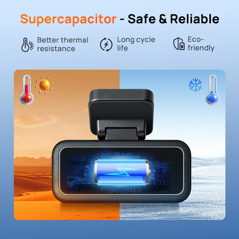 【Nuevo】Cámara para coche 70mai A410 Neo 1440P HDR de doble canal con GPS integrado, lente f/1.6, supercondensador, Wi-Fi 6, DVR para coche con grabación de estacionamiento 24H, 70mai A410 Neo