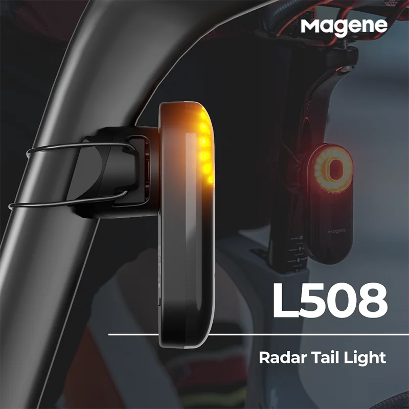 Magene bicicleta Radar luz trasera faro bicicleta iluminación trasera inteligente sillín tija de sillín Ebike LED ciclismo luz trasera