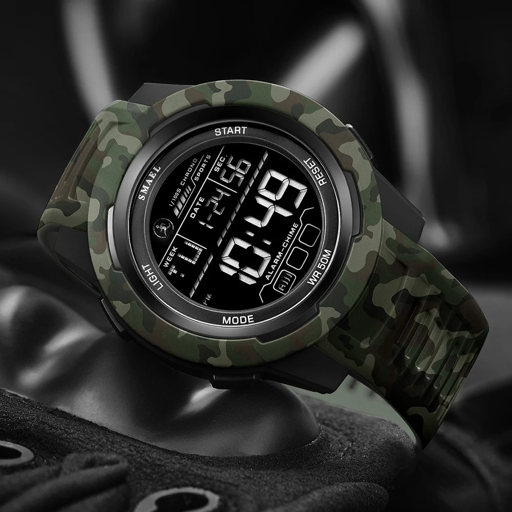 Nuevos relojes SMAEL 8105 con correa de camuflaje, reloj deportivo militar para hombres, reloj de pulsera Digital de moda, relojes impermeables a prueba de golpes