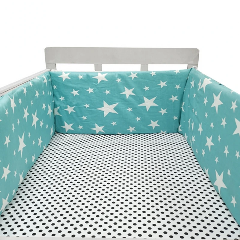 Valla para cuna de bebé de 200x30cm, barandilla de protección para cama de algodón, parachoques grueso, Protector alrededor de cuna de una pieza, decoración para habitación de bebé