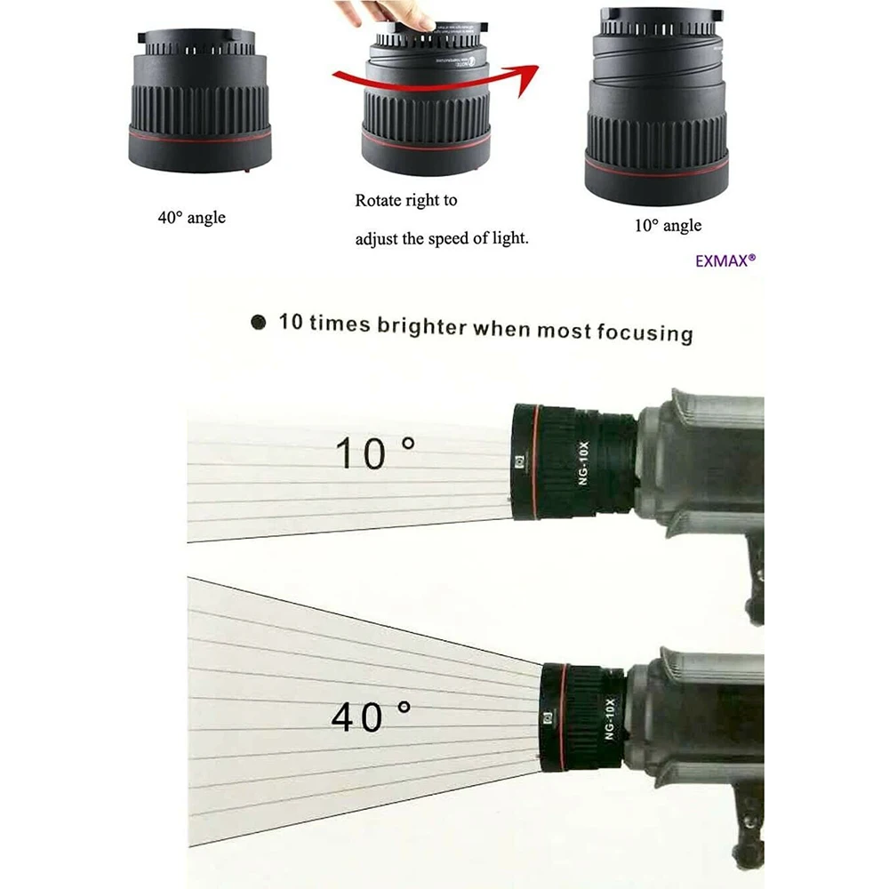 Nanguang-lente de enfoque NG 10X Fresnel para estudio de Flash LED, montaje Bowen para Flash y luz Led con filtro de 4 colores