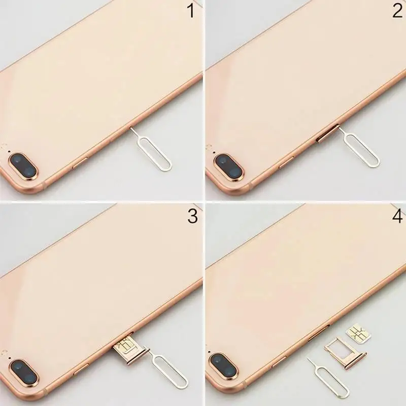 Pin de tarjeta antipérdida para IPhone, Xiaomi, Samsung, Huawei, bandeja Universal para quitar tarjetas Sim para abrir la tarjeta Sim, herramientas de expulsión, 1/50/100 Uds.