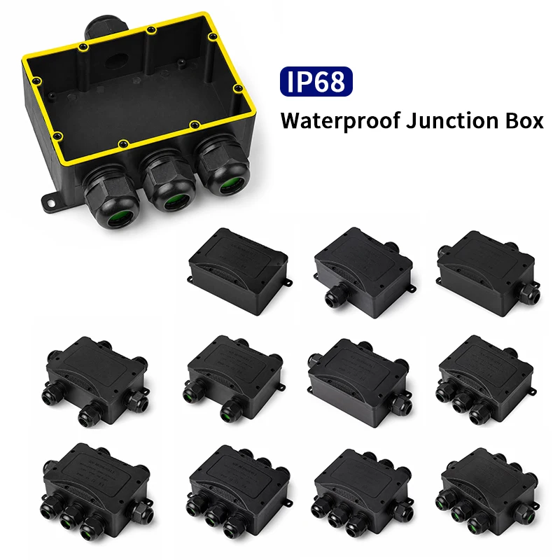 Caja de Conexiones Eléctrica para Exteriores IP68 de 2-8 Vías, Caja de Empalmes Múltiples M25, 450V, para Cableado de Distribución de Energía