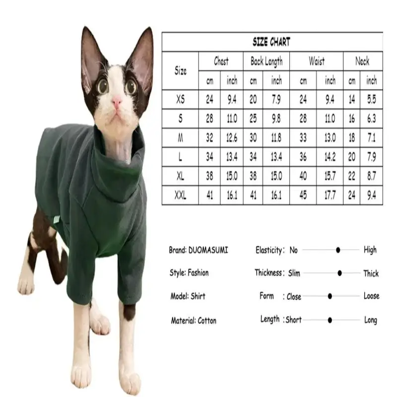 Sphynx-ropa para gatos de algodón suave para bebé, traje de invierno para gato, Color sólido, Devon, suéter sin pelo para gato, disfraz, ropa para mascotas