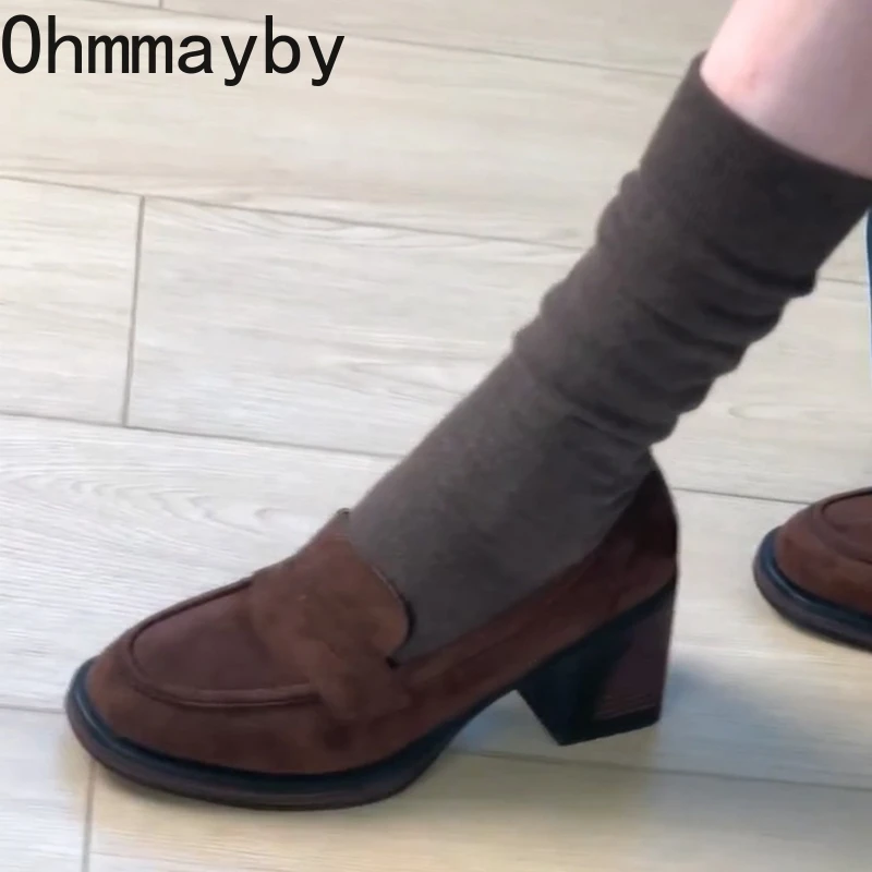 Zapatos de Tacón Grueso Elegantes para Mujer, Estilo Mary Jane, Punta Cuadrada Vintage, Plataforma, Deslizables, Primavera 2026