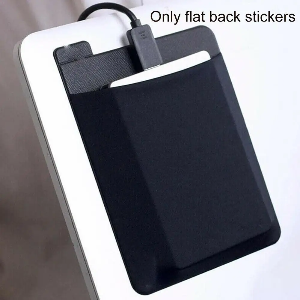 Bolsa de almacenamiento trasera autoadhesiva para ordenador portátil, bolsa de bolsillo para bolígrafo con disco duro Digital para ratón, accesorios para ordenador portátil