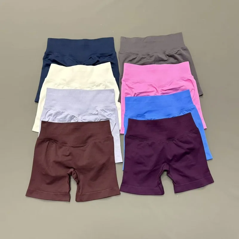 Pantalones Cortos Deportivos HISTELLO de Cintura Baja para Mujer, Color Sólido, Suaves, Elásticos, Levanta Glúteos, para Fitness, Entrenamiento, Running, Jogging, Deportes, Yoga