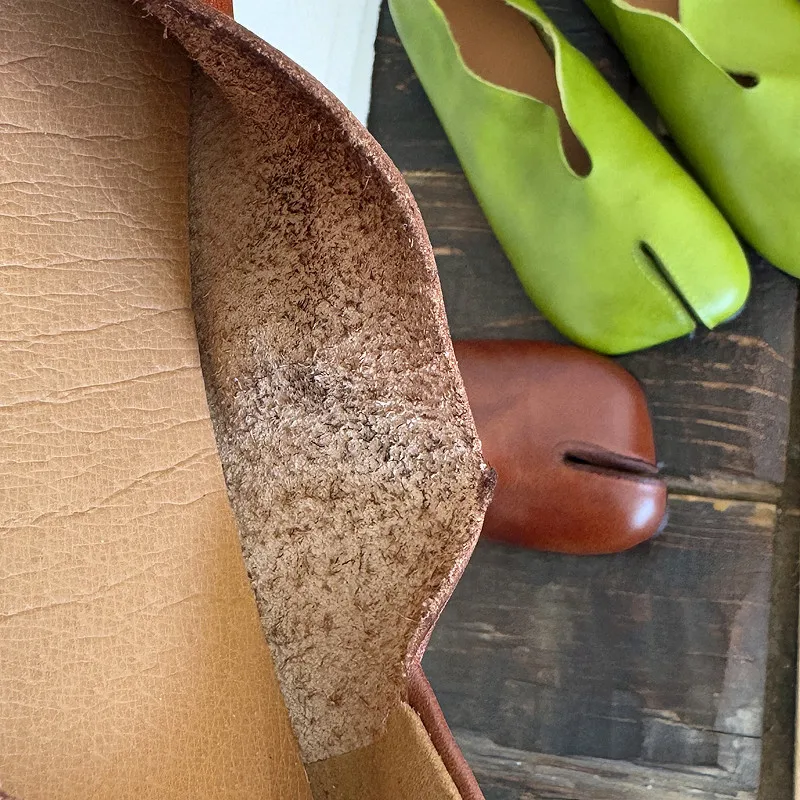 Careaymade - Zapatos de Mujer de Cuero Genuino con Suela Suave, Zapatos Planos de Piel de Vaca de Alta Gama con Punta Dividida y Boca Poco Profunda