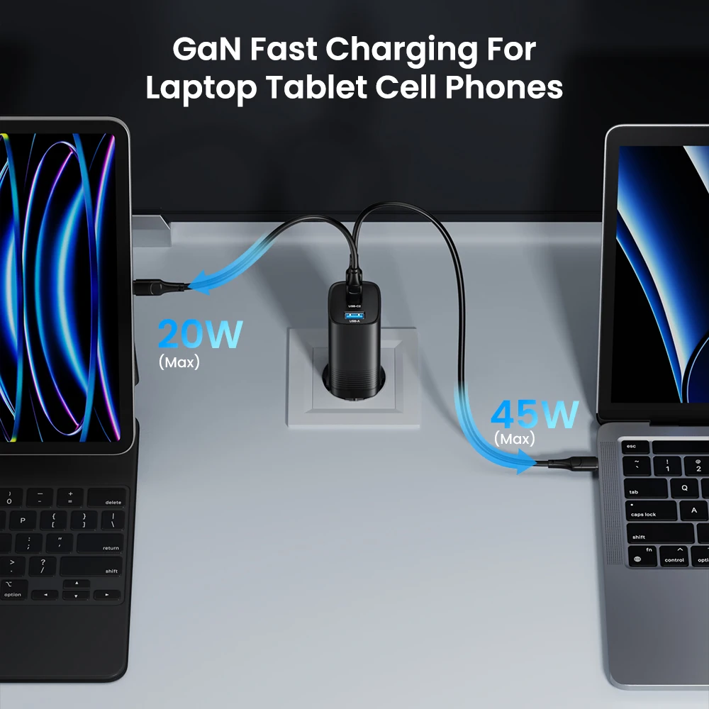 Cargador USB C GaN de 65W PPS 45W PD QC 3,0 tipo C carga rápida para Samsung iPhone 15 14 13 Pro teléfono MacBook portátil cargadores rápidos